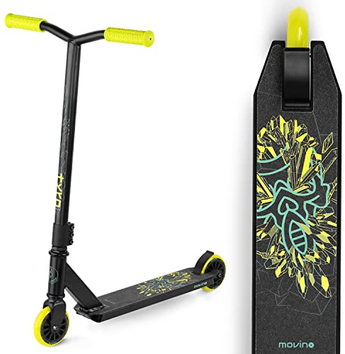 MOVINO Tyro Stunt Scooter Stunt Roller Kickscooter Professioneller Freestyle Roller Trick Roller ABEC 9 Kugellager Aluminium Deck 100 mm Räder Belastbar 50 kg Für Kinder Von 5 Bis Zu 9 Jahren