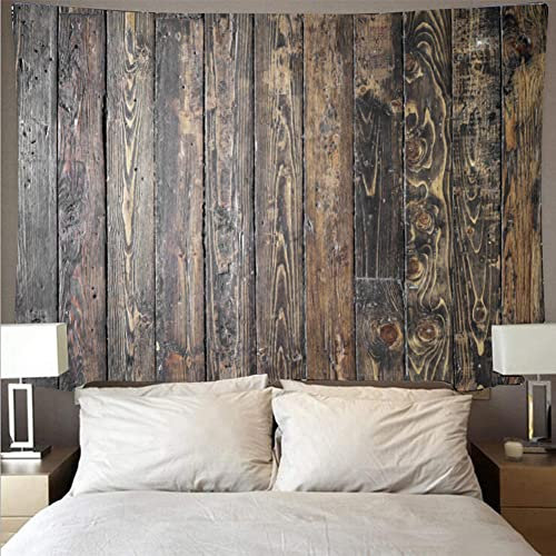 Ricemru Wandteppich Holzwand Holztor Shabby Wandtuch Holzoptik Vintage Aesthetic Wandbehang Holz Motiv 3D Druck Tapestry Wanddeko Home Decor für Wohnzimmer,230x180