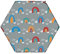 Hoybell Hexagon Laufgittermatratze, kompatibel mit Regalo Play Yard 6 Panel, selbstaufblasbar, bequem, mit Tragetasche, Regenbogen
