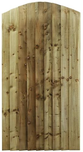 Bespoke Custom Made To Measure Wooden Garden Gate/Feather Edge Arch Top 1.8m [6ft Tall (180cm), upto 900mm wide, No Hinges]