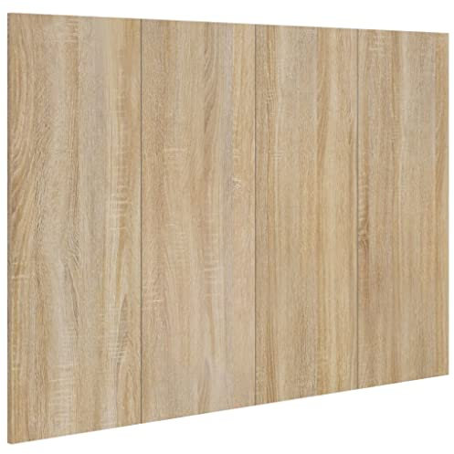 vidaXL Bed Headboard Indoor Home Bedroom Furniture Accessory Decorative Wall Double Bed Panel Header Headboard Sonoma Oak Engineered Wood