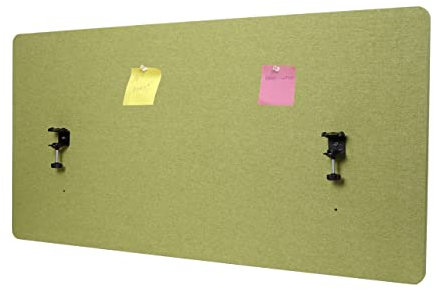 Akustik-Tischtrennwand HWC-G75, Büro-Sichtschutz Schreibtisch Pinnwand, doppelwandig Stoff/Textil - 60x120cm grün