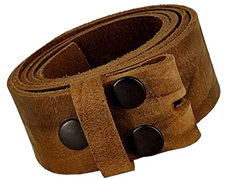 Wolfszeit Wechselgürtel BORGIN für Buckels und Schnalle aus Büffelleder (braun USED, 100)