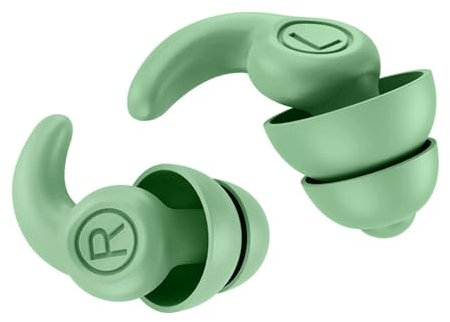 Drfeify Ohrstöpsel mit Geräuschunterdrückung, 5 Farben, 1 Paar Silikon-Ohrstöpsel Zur Reduzierung von Schlafgeräuschen, Schallisolierende, Wiederverwendbare Ohrstöpsel mit (OD-Grün)