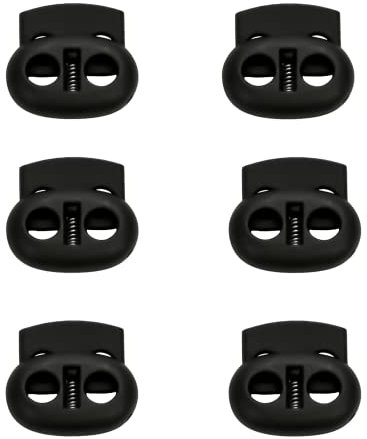 Fermacorda, 6 Pezzi Fermacorda in Plastica, Fermacorda a Molla Foro Doppio, Regolatore per Cordino Elastico, Fermacorda in Plastica a Scorrimento, per Allacciatura per Scarpe, Abbigliamento, Paracord