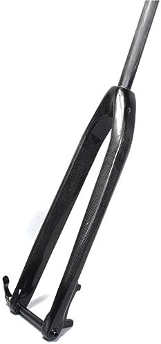 LHHL 1-1/8 26/27.5/29 Pouces Rigide Frein À Disque VTT Fourche 15x100mm Fibre De Carbone Fourche 28.6mm sans Filetage Tube Droit Vélo De Montagne Fourche Avant (Color : Black, Size : 27.5)