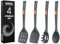Silicone Cooking Spatulas and Spaghetti Spoons, 4 Pack Heat Resistant Full Silicone Cooking Utensils Set, Non Stick Large Kitchen Silicone Spatula Spoons for Cooking, Mixing, Serving, Draining (Grey)