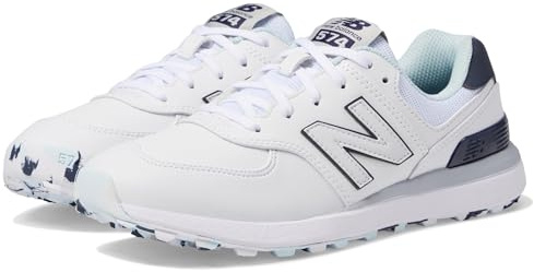 New Balance Women's 574 Greens V2 Golf Shoe, Weiß/Blau, 42.5 EU