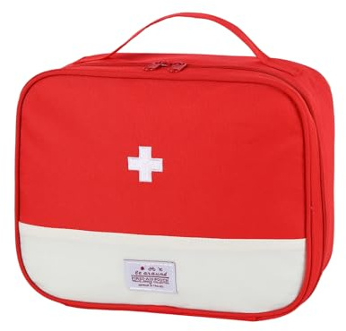 Fadcaer First Aid Kit Bag,Large Emergency Medical Kit,Empty Medicine Bags,Portable Red Bag Emergency Kit,Medicine Storage Bag,Travel Empty Medical Medicine Bags for Car,Hiking,Camping and Home (Red)
