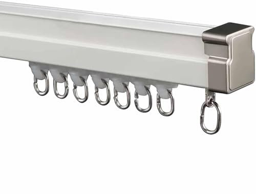 Decken- Oder Wandmontierte Vorhangschiene for Erkerfenster/Schlafzimmer/Tür Mit Weißer Vorhangstange (Farbe: Deckenmontiert, Größe: 100 cm/3,2 Fuß) (Color : Wall Mount, Size : 800cm/26.2ft)
