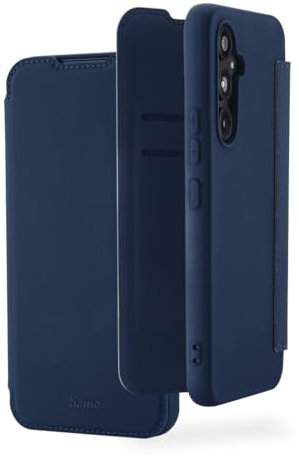Hama Handyhülle für Samsung Galaxy A35 5G (Handytasche, Klapphülle, Etui mit 2 Kartenfächern, stoßfest, Kratzfest, eleganter Rundumschutz, weich, Slim, softe Oberfläche) blau