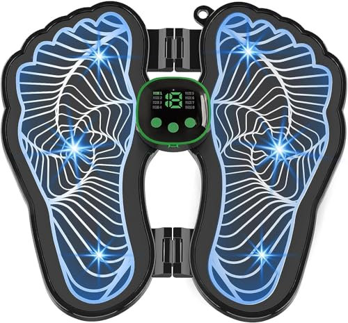 Masseur Électrique Pied, Machine de Massage des Pieds EMS,Masseur de Pieds Électrique, Tapis de Masseur de Pied d'USB Portable, 8 Modes et 19 Niveaux, Favoriser La Circulation Sanguine