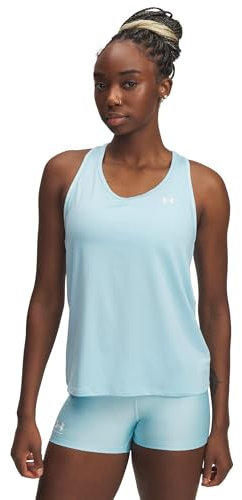 Under Armour Tank Top Camiseta sin Mangas Tech Knockout, (494) Stream / / White, XS para Mujer