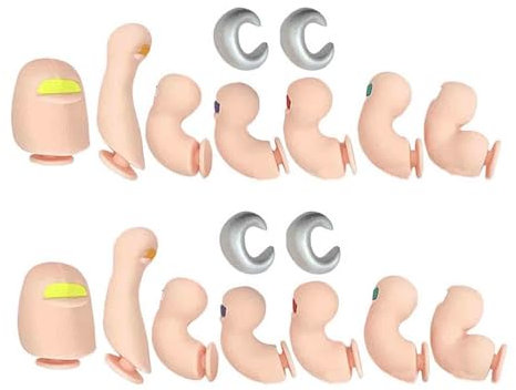 HOHXFYP 3D Zehen Schuh Charms, 18 Stück Flexibler Lustiger Großer Zehen Croc Charme mit Zehen Nagel Zubehör, Hässliche DIY Einzigartige Schuh Dekoration Charms für Erwachsene Männer Frauen