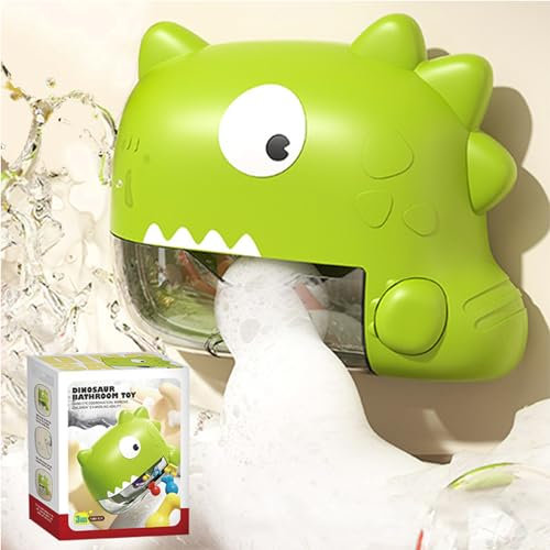 Pumwoy Bath Bubble Machine with Music, Automatic Dinosaur Bubble Maker Baby Bath Toy Bubble Machine, Bubble Bathtub Toy Bath Toy for Toddler, Bath Bubble Machine for Baby Baby Boy Girl Gifts