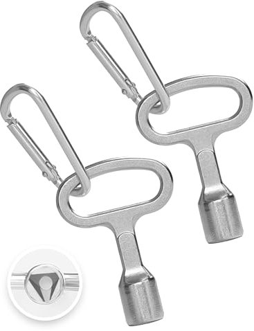 SOSALUK 2 Pcs Clé Triangle Poubelle Clef Triangle pour Poubelle Jaune Clé Triangulaire en Métal pour Bac de Tri