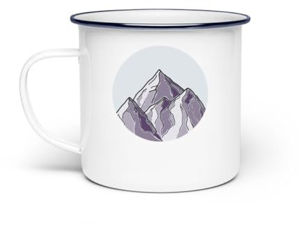 Generisch Senderismo Senderismo Montaña Senderismo Senderismo - Taza esmaltada, Blanco, talla única