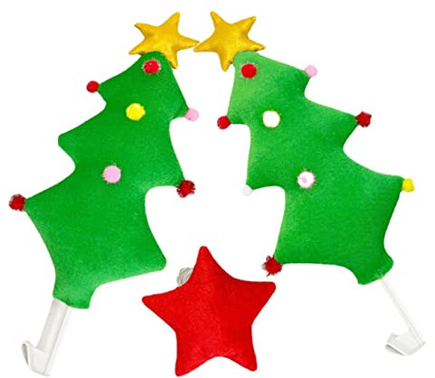 TOGEVAL Weihnachtsbaum-Form-Auto-Dekoration-Set Mit Stern Und Baum-Design Aus Hochwertigem Für Weihnachts-Fahrzeug-dekor Und Party-zubehör