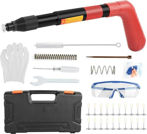 MF artSHOP Pistola Manuale Sparachiodi 20 Chiodi Rotondi Velocità Regolabile Chiodatrice ad Aria Compressa Mini Pistola Sparachiodi in Acciaio per Cemento Armato, Calcestruzzo, Legno, Alluminio