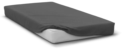 Fitted Sheet 140 x 190 + 30 cm, Charcoal Grey