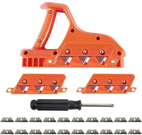 KEWAYO Kantenhobel für Gipskarton, mit 45° und 60° Klingensatz | Robust Gipskarton Schneider Handhobel, Mehrzweck Kantenhobel für Gipskartonplatten Korkplatten mit 20 Klingen Ersatz un