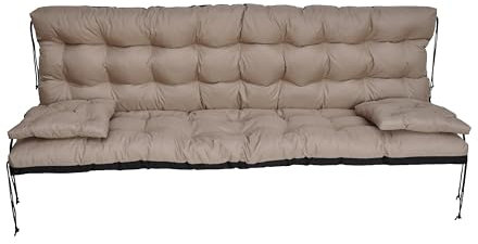 nana shop Cuscino impermeabile per altalena da giardino, 160 cm, cuscino per altalena Hollywood, cuscino da giardino, cuscino per panca (beige)