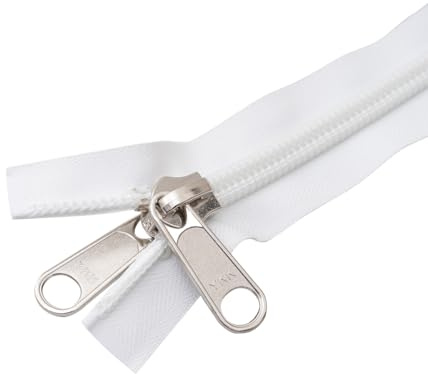 Planenscout YKK® 10C Reißverschluss Zeltreisser Spiralreißverschluss, Spiral, teilbar, weiß, Länge 150cm