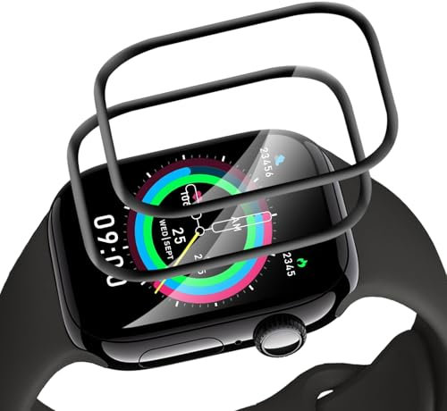 Carantee Verre Trempé pour Apple Watch Series 10 46mm Verre, 3D avec bordure noire protection écran, Tactile sensible sans bulles, 2 Pièce HD Anti Rayures Apple Watch 10 46mm Vitre protection