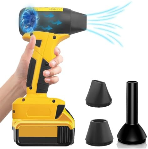 Kabelloser Laubbläser für Dewalt 20 V Akku, 130.000 U/min, 4 Geschwindigkeiten, kompakter Turbo-Jet-Gebläse für Garten, Rasen, Schnee, Laub, Grilltastatur (ohne Batterie)