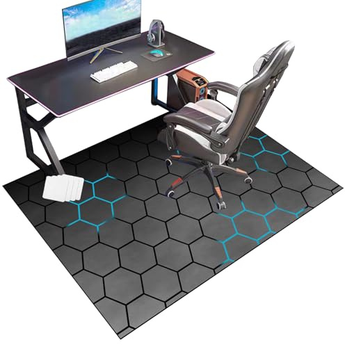 RxueSug Unterlage Schreibtischstuhl, Gaming Teppich für Stuhl, Bodenschutzmatte für Hartböden, Gaming Bürostuhl Stuhlmatten, Computerstuhl Teppiche, Multifunktionaler Stuhlteppich 60 x 90 cm