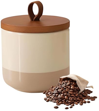 9oz Ceramic Storage Jars With Lids Tea Coffee Sugar Canisters Kitchen Set | 9oz ceramic jars with lids, ideal for tea, coffee, sugar storage, seals freshness, perfect for kitchen counters