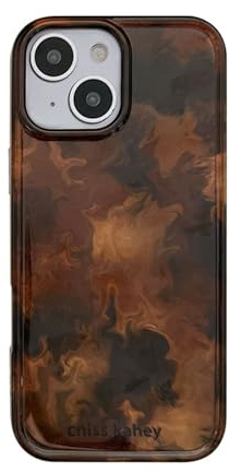 Reownest Handyhülle für iPhone 15 Hülle, Ästhetische Amber Marmor Muster Niedlich Design Mädchen Frauen Cover, Stoßfeste Kratzfeste Soft Case - Braun