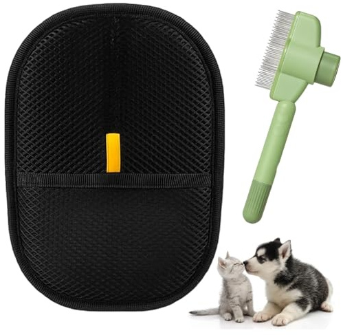 2 Stück Tierhaarentferner Handschuh, Fell Magnet Handschuh, Fellblitz Bürste Fellmagnet, Katzen Hunde Handschuhe, Tierhaarbürste fur Haustieren, Katzen Hunde Handschuhe, Katzenhaarbürste