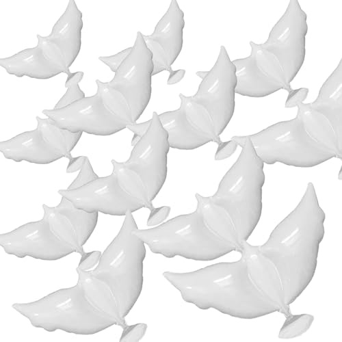 SKIRUP 12 Stück große weiße Friedensballons, Taubenvogel-Luftballons für Hochzeit, Verlobung, Beerdigung, Gedenkstätten, Wohltätigkeitsorganisationen, Party-Dekorationen, Geburtstag oder im Himmel