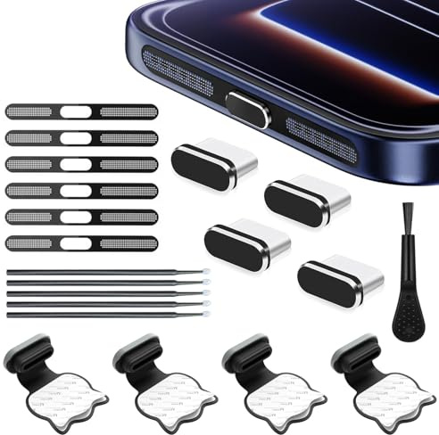 4er-Set USB-C-Staubschutz Netz-Aufkleber Für iPhone 14/15/16 Pro/Pro Max | Staubdichtes Und Spritzwassergeschütztes Reinigungsset