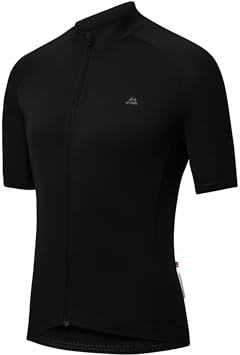 DANISH ENDURANCE Kurzarm Radtrikot Herren mit Reißverschluss, Fahrradtrikot mit Taschen, Schnelltrocknend Schwarz M