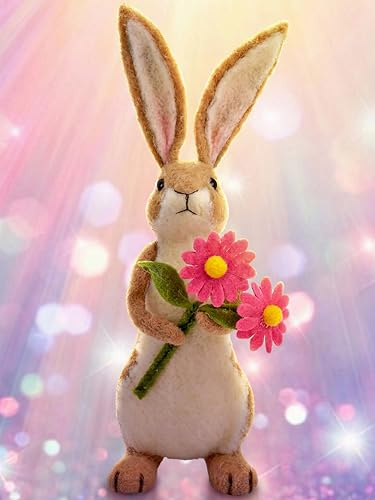 Pommerntraum ® | Dekofigur Sammlerfigur Filzfigur Filzhase Filztier Hase Osterhase Osterdekoration - Benny
