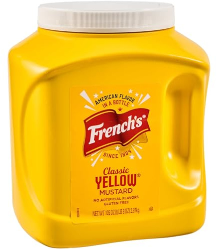 French's Classic Yellow Mustard, 105 oz - One 105 Ounce Bulk Container of Tangy and Creamy Yellow Mustard Perfect for Professional Use or for Refillable Containers at Home
