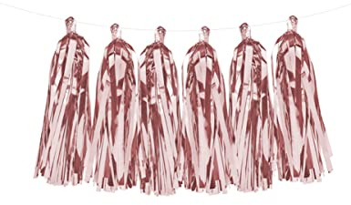 Stilvolle Tassel-Girlande Raumdekoration in rosegold 2,5m - Rosa, Pink