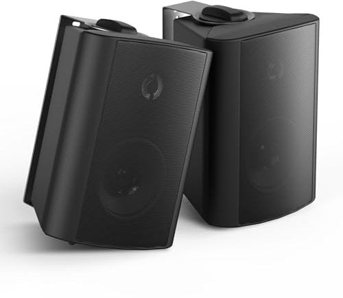 Herdio 4 Zoll Wasserdicht Außenlautsprecher Outdoor-Lautsprecher für Garten, Terrasse, Restaurant,kompatibel mit Bluetooth (200 Watt)