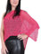 Mimosa Damen Schlichtes Stretch-Fischnetz häkeln Fledermaus Kleiner Poncho im Popcorn-Stil Stricken (One Size, Hot Pink)