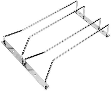 Dianoo Portabicchieri Sotto Gabinetto Sospensione Rack Porta Calici Di Vino Titolare Con Viti Finitura Cromata 24cm 2 Righe