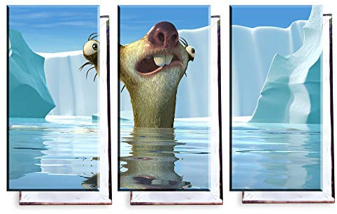 Unified Distribution Ice Age - Dreiteiler (120x80 cm) Kunstdruck auf Leinwand • erstklassige Druckqualität • Dekoration • Wandbild