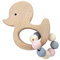 Hess Holzspielzeug 11111 - Greifling aus Holz mit kleiner Kugelkette, Nature Serie Ente in Rosa, für Babys ab 6 Monaten, handgefertigt, für Greifübungen und fröhlichen Spielspaß