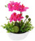 Planta artificial de orquídeas, flores artificiales, flores artificiales con tacto real, maceta de cerámica, decoración de mesa, alféizar de ventana, altura 35 cm, color morado