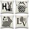 Ohok 4er Set Ostern Karierter Hase Dekorativ Kissenbezug 45x45 cm, Polyester Leinen Zierkissenbezüge mit Verstecktem Reißverschluss, Dekor Kissenhülle Set für Schlafzimmer Wohnzimmer Sofa Couch Auto