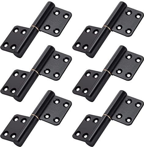 Lot de 6 charnières de porte amovibles de 10,2 cm - Noir