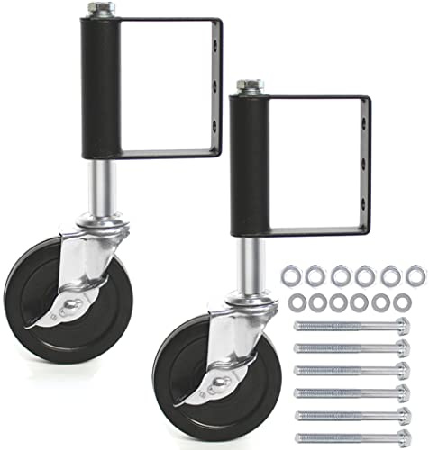 Federbelastete Torrollen, Gefederte Laufrolle Lenkrollen für Schiebetore mit Bremssperre - 10cm, Tragfähigkeit 100Kg