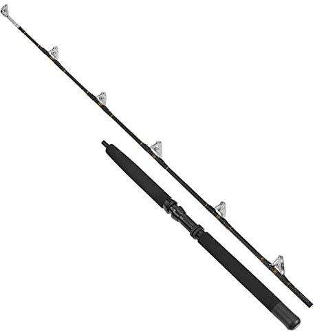 Fladen 6ft / 1.85m Fishing Rod Euro Gold Trolling Offshore Deep Sea (2 Section Blank) Boat Rod Black/Gold Three Weights 30-50lbs 50-80lbs 80-130lbs (50 to 80lb class)