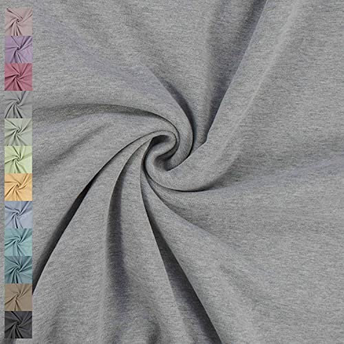 Alpenfleece Stoff melange, Kuschelsweat meliert grau (Länge: ab 50cm / Breite: 150cm)